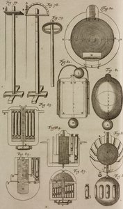 Vuurballen voor pyrotechnische vertoningen op water, gravure uit Grand Art d