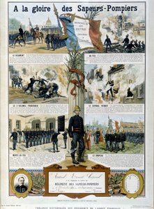 Brandweerlieden: Tot de glorie van de Sapeurs - in "Historische schilderijen van de regimenten van het Franse leger" circa 1890 door Unknown artist