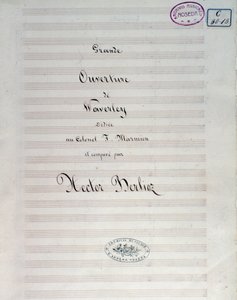 Eerste pagina van de bladmuziek voor Waverley opus 1, ouverture, door Hector Berlioz door Unknown artist