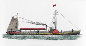 Eerste reis van de stoomboot 
