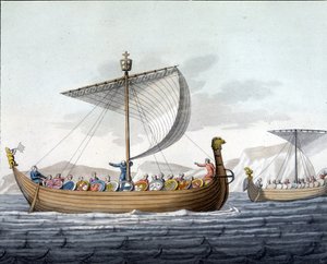 Vloot van Willem I de Veroveraar (1027 - 1087) zeilt naar Engeland - in 