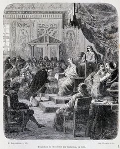 Oprichting van de Franse Academie door Richelieu door Unknown artist