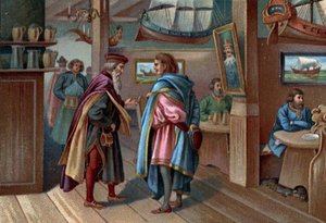 Oude winkelcentra: Lubecks kamer van navigators in de 17e eeuw. door Unknown artist