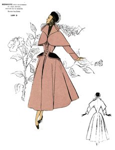 Franse mode, Redingote jas ontwerp.