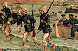 Franse troepen landden in Majunga op Madagaskar in 1895 door Unknown artist