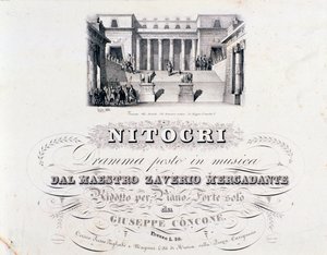 Frontispice van Nitocri, opera door Mercadante door Unknown artist