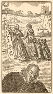 Frontispice uit het tweede deel van The Pilgrims Progress From This World, To That Which Is To Come door John Bunyan