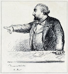 Gambetta houdt zijn toespraak over amnestie door Unknown artist