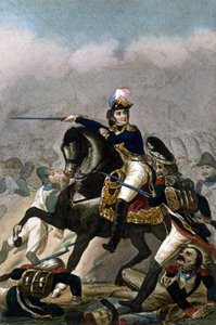 Generaal Jean Lannes, Hertog van Montebello (1769-1809) bij de Slag bij Essling (21 - 22 mei 1809) Gravure 19e eeuw. Milaan door Unknown artist