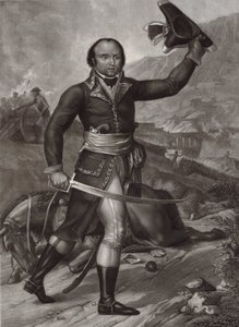 Generaal Thomas-Alexandre Dumas in uniform van de Franse Republikeinse legerofficier - Alexandre Davy de la Pailleterie genaamd Dumas (1762-1806) Franse officier vader van de Franse schrijver Alexandre Dumas Père - le général Thomas Alexandre Davy de la Pa