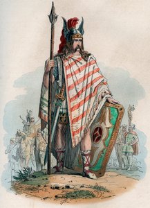 Germaanse hoofdman (de Duitse barbaren). Gravure uit 1868 in 