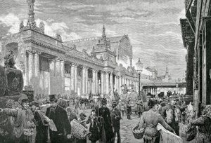Duitse Rijk of Tweede Rijk (1871-1918): Socialistische demonstratie op de Berlijnse Marktplein, 25 februari door Unknown artist