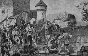 Duitse Boerenoorlog (1524-1526): Na de bestorming van het kasteel Maichau door Unknown artist