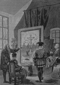 Duitse Boerenoorlog (1524-1526): Jos Fritz de schilder in Heilbronn, Jos Fritz (geboren 1470; overleden 1525) was de initiatiefnemer van de Bundschuh-bewegingen in Untergrombach, lenen en de Boven-Rijn
