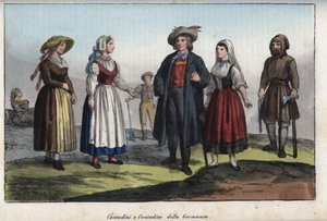 Duitse boeren - gravure uit 