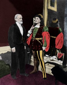 Giuseppe Verdi en Victor Maurel (in Iago) in februari 1887 in de Scala in Milaan na de première van Otello