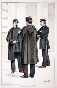 Wachters van de Vrede (1871-1873). Kleurengraveerwerk ter illustratie van 