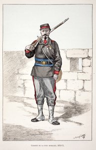 Vredesbewakers mobiliseren (1870-1871). Kleurgravure, ter illustratie van 