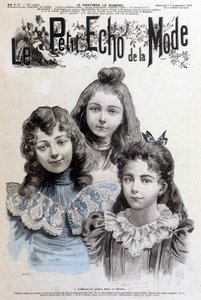 Kapsels voor meisjes - in "Le petit echo de la mode" van 19/09/1897 door Unknown artist
