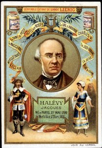 Halevy genaamd Jacques Fromental Levy, Franse componist (1799-1862) als onderdeel van de promotie van een Liebig-product. 19e eeuw door Unknown artist