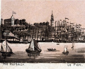 Hamburg, Duitsland: uitzicht op de haven door Unknown artist