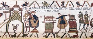Harold zweert een heilige eed aan Willem in Bayeux, Tapijt van Bayeux door Unknown artist