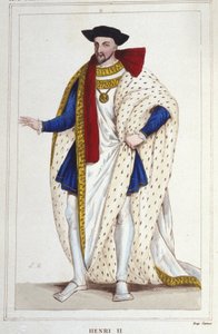 Hendrik II, koning van Frankrijk (1519 - 1559) gravure uit 1830