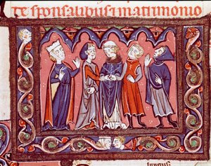 Geschiedenis van het canonieke recht: huwelijksceremonie door Unknown artist