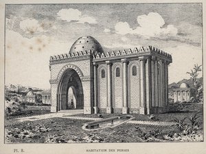 Huisvesting Perzen - gravure uit 1889 in 