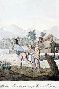 Hoe een dader te arresteren in Abessinië (Abissinia) - gravure door Unknown artist