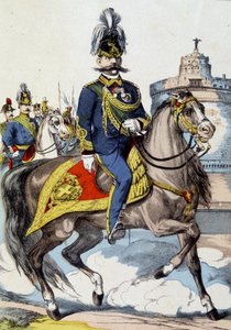Humbert I te paard, Koning van Italië door Unknown artist