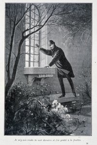 Ik ging gisteravond en krabde aan het raam, illustratie in Conan Doyle