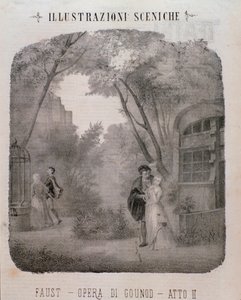 Illustratie voor de tweede akte van Faust door Charles Gounod door Unknown artist
