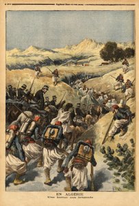 In Algerije, een bataljon georganiseerd door een heel bataljon Zouaven, versterkt door de cavalerie, om Areski ben Bashir te vangen door Unknown artist
