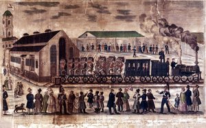 Industriële revolutie: inhuldiging van de spoorlijn Moskou, Sint-Petersburg, 7/05/1847. Gravure uit de 19e eeuw door Unknown artist