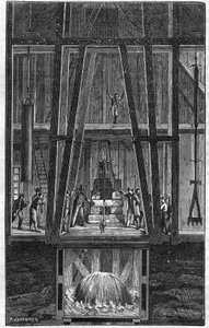 Interieur van de artesische put van Passy in 1888 in 
