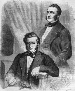 Isaac en Jacob Emile Pereire, Franse zakenlieden, oprichters van de Société de crédit mobilier (1852).