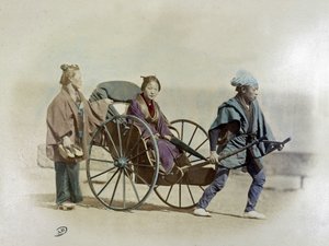 Japanse riksja, circa 1900
