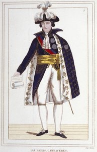 Jean Jacques Régis de Cambacérès (1753-1824), Franse advocaat en politicus. Gravure uit 1830 door Unknown artist