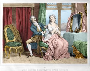 Jean Jacques Rousseau (1712 - 1778) en Madame de Warens (1700 - 1762) door Unknown artist