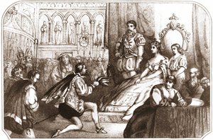 Jean Nicot presenteert de tabaksplant aan Catherine de