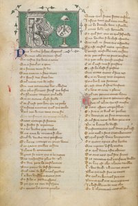 Jean de Meun schrijft de openingswoorden van zijn gedicht, in de Roman de la Rose