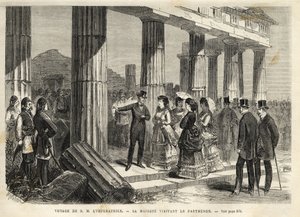 Reis van keizerin Eugenie in Griekenland - Bezoek aan het Parthenon in Athene - in 1869 door Unknown artist
