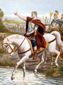 Julius Caesar steekt de Rubicon over door Unknown artist