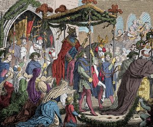 Karel IV betreedt Avignon in 1365 door Unknown artist