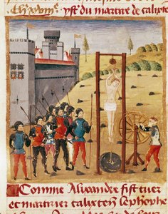 Koning Alexander de Grote woont de executie van de edele Calixten Cephobe bij door Unknown artist