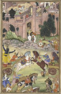 Krishna doodt de demon Sri Gala (scène uit de Harivamsa)