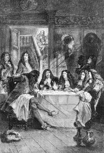 La Fontaine, Boileau, Molière en Racine dineren in het cabaret - in 