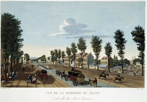 La barrière du Maine, circa 1820 - in "Vues de Paris" door Courvoisier door Unknown artist