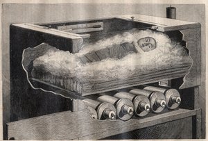 De kunstmatige moederschap: een kinderincubator - Gravure in 